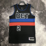 22/23 Pistons CUNNINGHAM #2 Black Top Quality Hot Pressing NBA Jersey (Trapeze Edition)