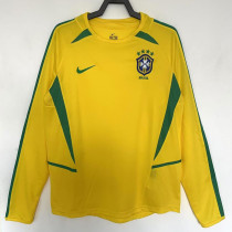 2002 Brazil Home Retro Long Sleeve Soccer Jersey