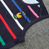 24/25 France Black And Colored StripesTank top and shorts suit