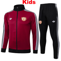 25/26  Man Utd Maroon Kids Jacket Tracksuit #E967(童装)