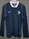 2014 France Royal Blue Long Sleeve  Retro Soccer Jersey