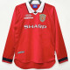 1999/2000 Man Utd Home Long Sleeve Retro Soccer Jersey (长袖)(决赛版)
