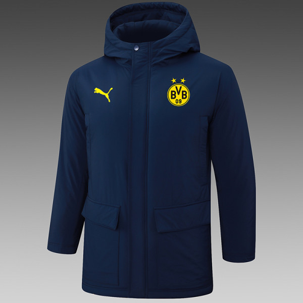 24/25  Dortmund  Royal Blue Hooded Cotton Coat G252