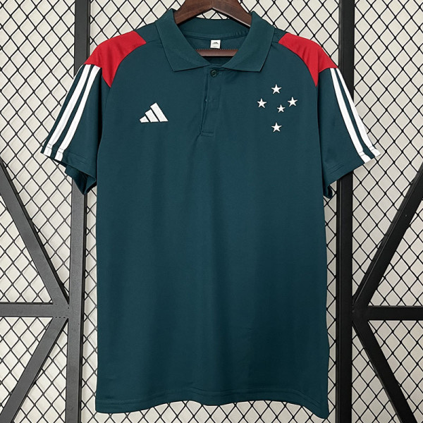 24/25 Cruzeiro Military Blue Polo Training shirts（翻领）