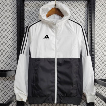 24/25 AD White & Black  Hooded Windbreaker