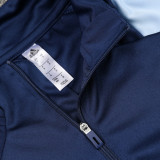 24/25 RMA Royal Blue& Blue sleeves  Half Pull Tracksuit  (白蓝袖半拉链)