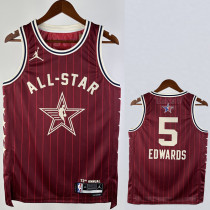 23/24 ALL-STAR EDWARDS #5 Red Top Quality Hot Pressing NBA Jersey