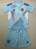 24/25  Germany Lake Blue Goalkeeper Kids Soccer Jersey