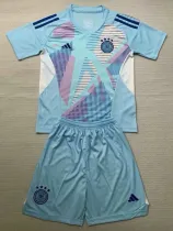 24/25  Germany Lake Blue Goalkeeper Kids Soccer Jersey