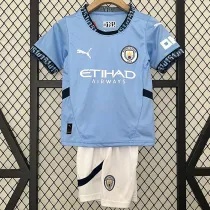 24/25 Man City Home Kids Soccer Jersey