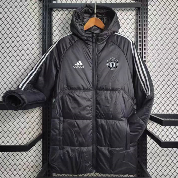 23/24 Man Utd Black Hooded Cotton Coat White Edge (白色边) 棉衣