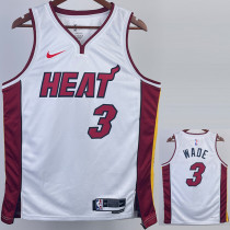 22/23 HEAT WADE #3 White Top Quality Hot Pressing NBA Jersey (V领）