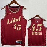 23/24 Cleveland Cavaliers MITCHLL #45 Red City Edition Top Quality Hot Pressing NBA Jersey