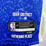 23/24 BUCKS ANTETOKOUNMPO #34 Blue City Edition Top Quality Hot Pressing NBA Jersey