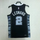 22/23 SA Spurs LEONARD #2 Black Top Quality Hot Pressing NBA Jersey (Trapeze Edition)