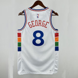 24/25 76ERS GRORGE  # 8 City Edition Top Quality Hot Pressing Retro NBA Jersey