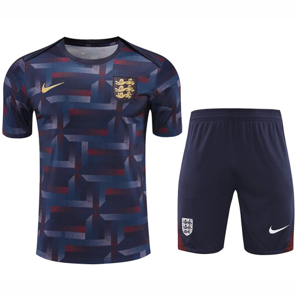 24/25 England Blue Purple  Checkered  Training Short Suit（方格蓝紫）