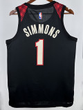 23/24 Trail Blazers SIMMONS #1 Black City Edition Top Quality Hot Pressing NBA Jersey