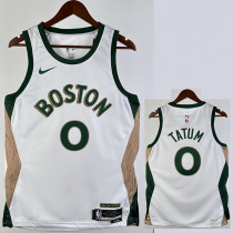 23/24 CELTICS TATUM #0 White City Edition Home Top Quality Hot Pressing NBA Jersey