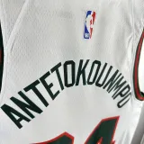 17/18 BUCKS ANTETOKOUNMPO #34 White Retro Top Quality Hot Pressing NBA Jersey