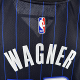 22/23 Magic WAGNER #22 Black Away Top Quality Hot Pressing NBA Jersey（黑色条纹）
