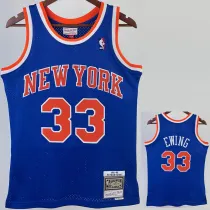 1991/92 KNICKS EWING #33 Blue Retro Top Quality Hot Pressing NBA Jersey