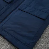 24/25 Marseille Royal Blue Hooded Cotton Coat G245白色队标