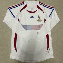 2006 France Away Retro  Long Sleeve Soccer Jersey (长袖) (带胸前小字)