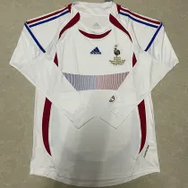 2006 France Away Retro  Long Sleeve Soccer Jersey (长袖) (带胸前小字)