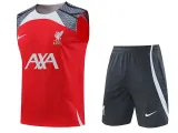 24/25 LIV Red Gray Shoulder Tank top and shorts suit （灰肩）