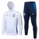 24/25 Italy White Hooded  Half Pull Tracksuit(Add Fluff)  (半拉链、加绒F596)