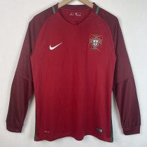 2016 Portugal Home Long Sleeve Retro Soccer Jersey(长袖)