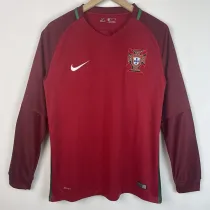 2016 Portugal Home Long Sleeve Retro Soccer Jersey(长袖)