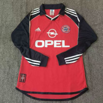 2001/2002 Bayern Red Long Sleeve Retro short  shirt