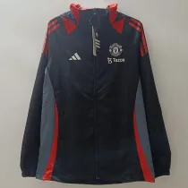 2025  Man Utd Black Hooded Windbreaker连帽