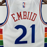 24/25 76ERS EMBIID  # 21 City Edition Top Quality Hot Pressing Retro NBA Jersey