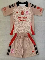 24/25 Tigres UANL Beige Special Edition Kids Fans Soccer Jersey