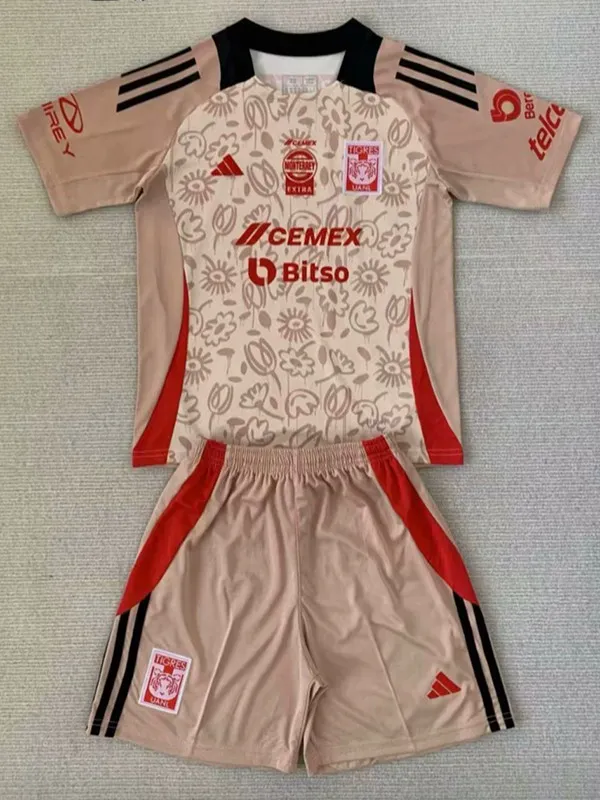 24/25 Tigres UANL Beige Special Edition Kids Fans Soccer Jersey