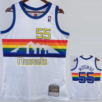 1991/92 Nuggets MUTOMBO #55 White Retro Top Quality Hot Pressing NBA Jersey