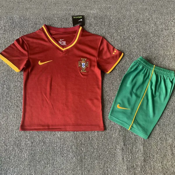 2000 Portugal Home Kids Retro Soccer Jersey
