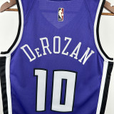 24/25 Kings DeROZAN #10  Purple Top Quality Hot Pressing Retro NBA Jersey