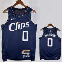 23/24 CLIPPERS WESTBROOK #0 Dark blue City Edition Top Quality Hot Pressing NBA Jersey