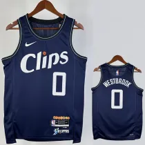 23/24 CLIPPERS WESTBROOK #0 Dark blue City Edition Top Quality Hot Pressing NBA Jersey
