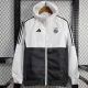 24/25  Bayern White & Black  Hooded Windbreaker