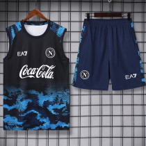 24/25 Napoli Black Blue Tank top and shorts suit