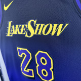 24/25 LAKERS HACHIMURA#28 Royal Blue City Edition Top Quality Hot Pressing NBA Jersey