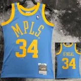 2002 LAKERS O'NEAL #34 Light blue Retro Top Quality Hot Pressing NBA Jersey