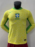 2024 Brazil Home  Long Sleeve  Player Version Soccer Jersey(长袖球员)