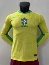 2024 Brazil Home  Long Sleeve  Player Version Soccer Jersey(长袖球员)