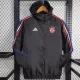 24/25 Bayern Black Hooded Windbreaker(蓝红白边）